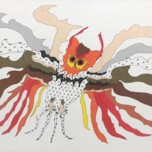 Ooloosie Saila Original Drawing (Firey Owl)