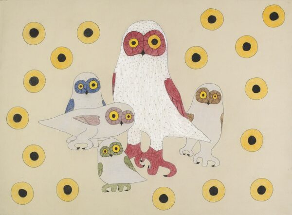 Original Laina Geetah Drawing Owl w/Chicks