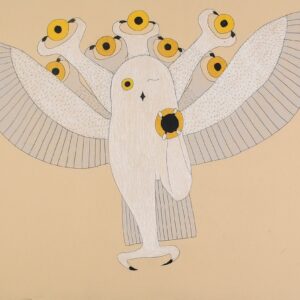 Original Owl Drawing by Inuit Artist Laina Geetah
